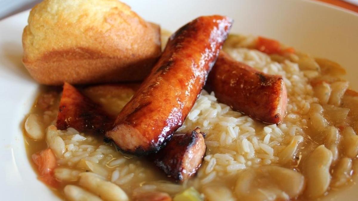 White beans and sausage can make a delicious and hearty soup.