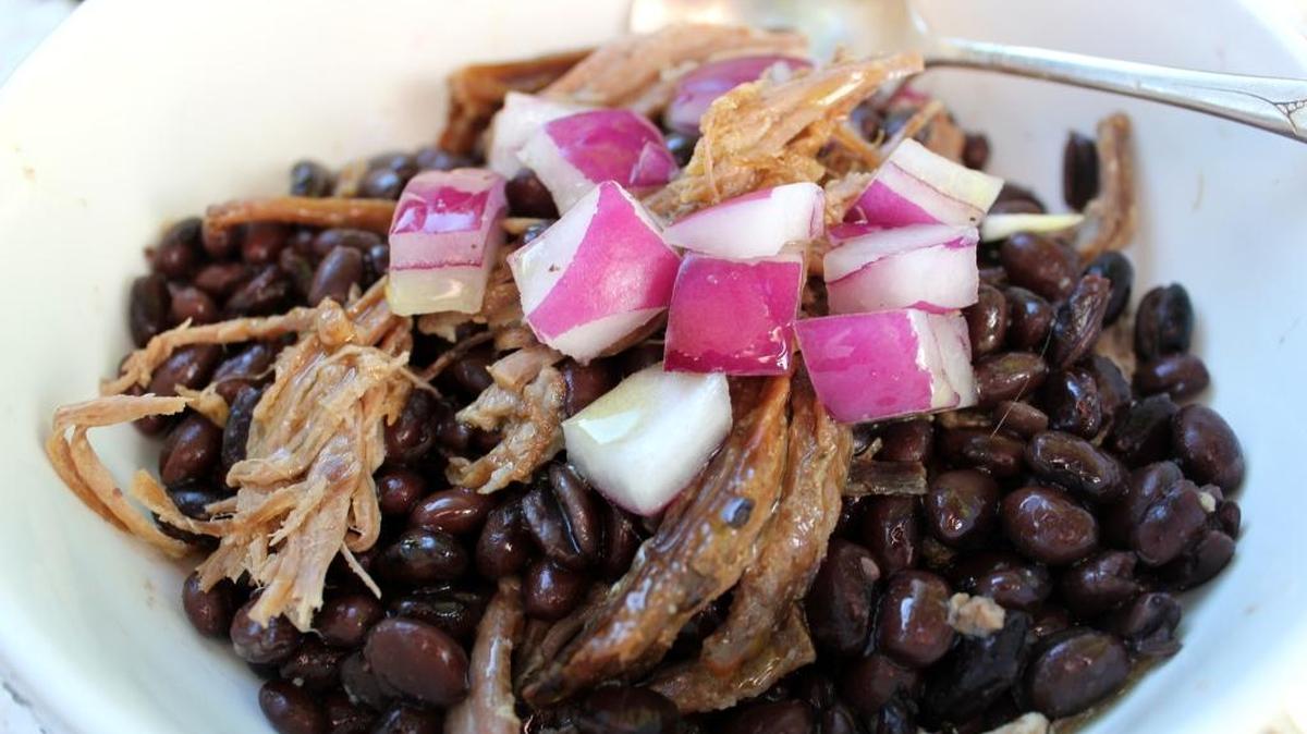 Black beans and pork is classically Cuban and always delicious.