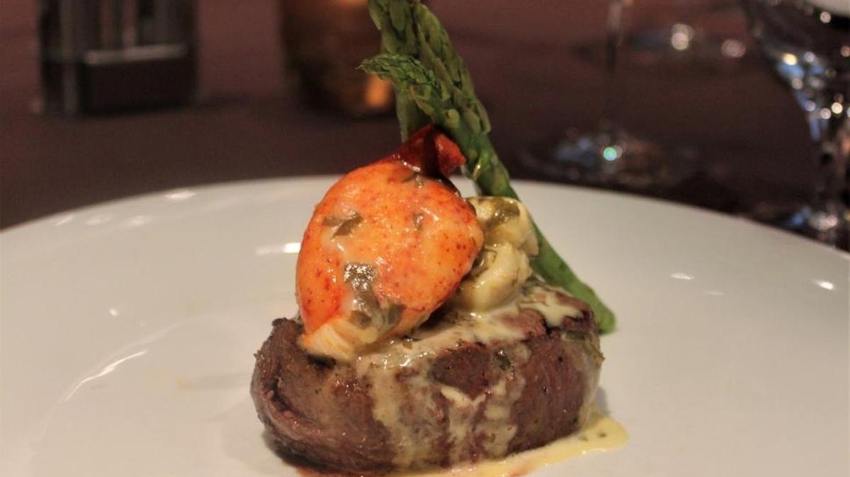 This beautifully prepared plate presented on a beautiful table was served at Mignon’s inside Biloxi’s Palace Casino Resort.