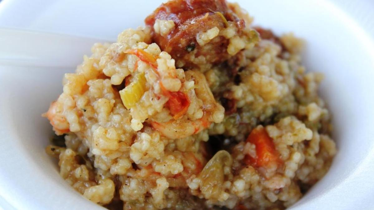 This bowl of jambalaya has Coast shrimp and spicy sausage.