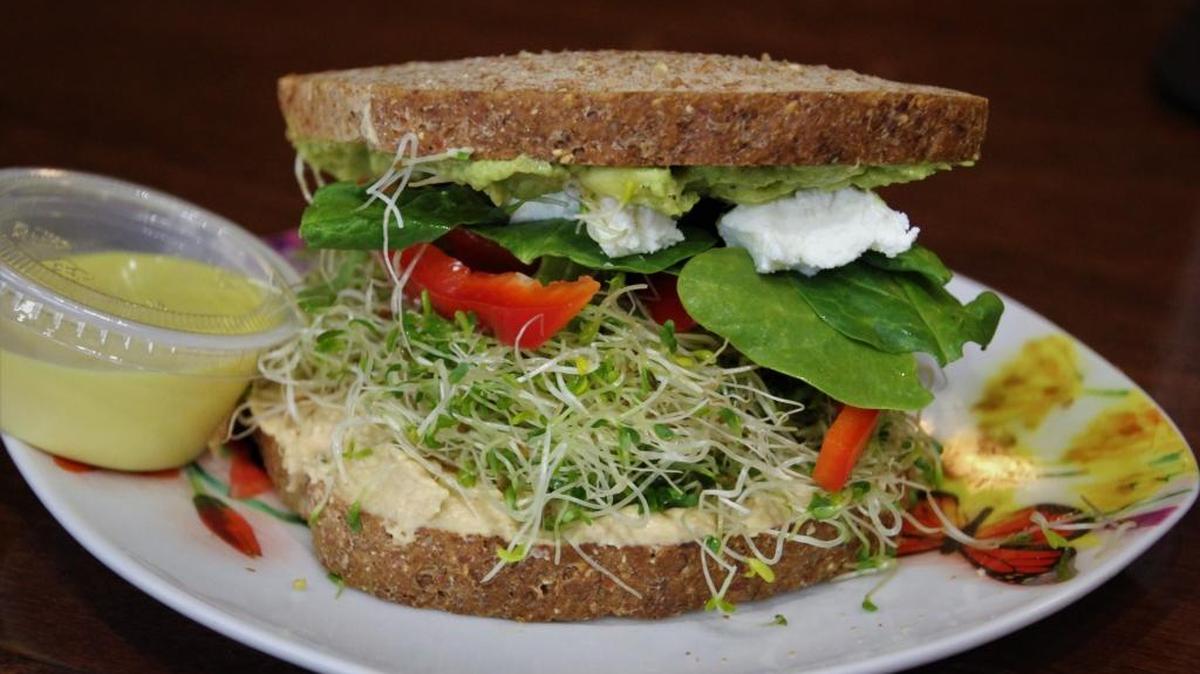 This all vegetable sandwich is delicious.