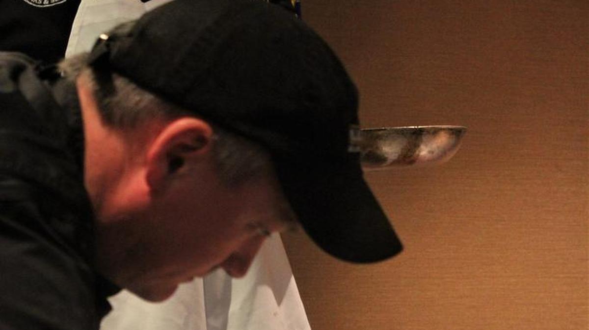 Chef Adrian Halpaus hard at work at Mignons.