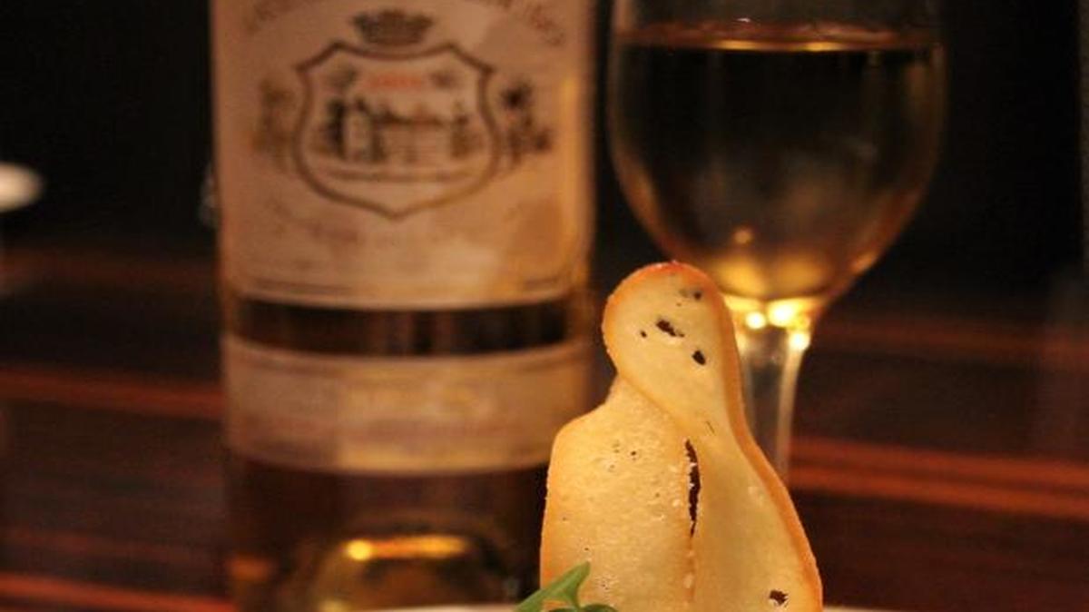 The richness of foie gras is enhanced by the sweetness of a sauterne wine.