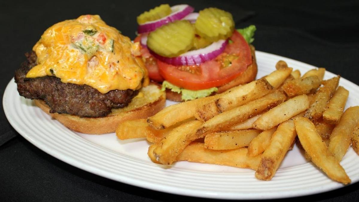 Perhaps the best application for pimento and cheese is on a grilled burger.
