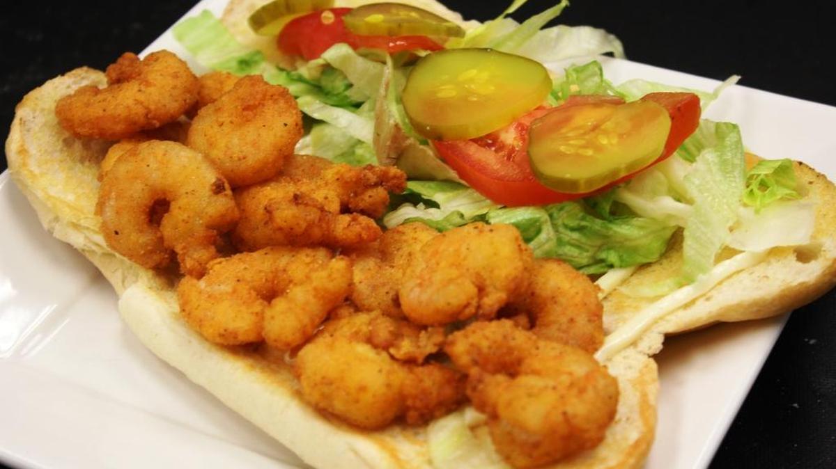 Shrimp po-boy is king in these parts.