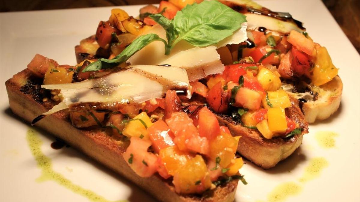The bruschetta from Stalla is on the appetizer menu.