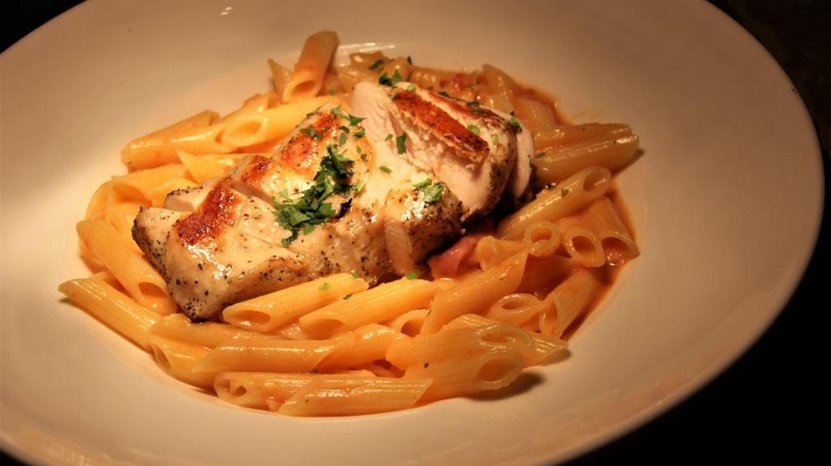 A simple filet of fish, cooked in butter, goes well with pasta.