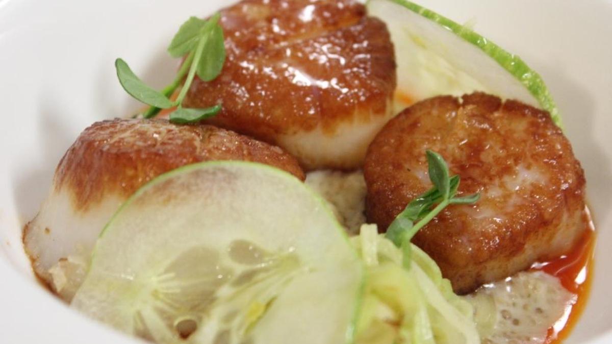 Scallops served at Vestige in Ocean Springs.