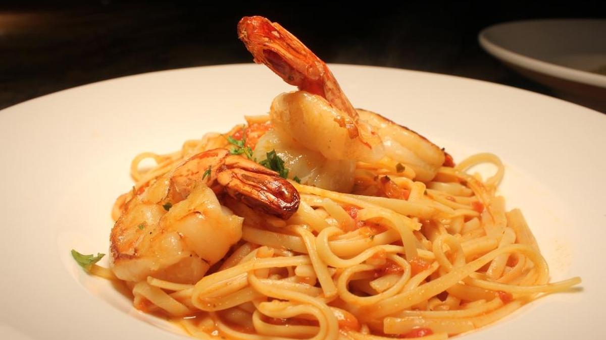 Shrimp boat spaghetti is old school, but a great Mardi Gras crowd pleaser.