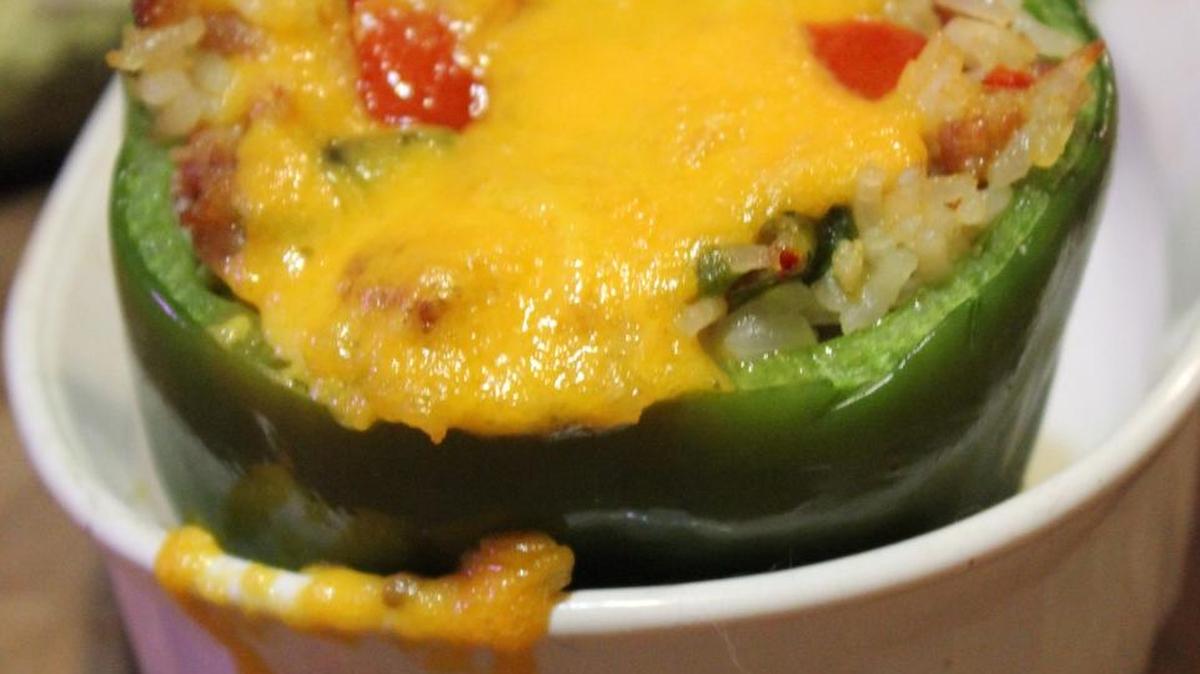 A stuffed and baked bell pepper can be the main event at a summertime meal.