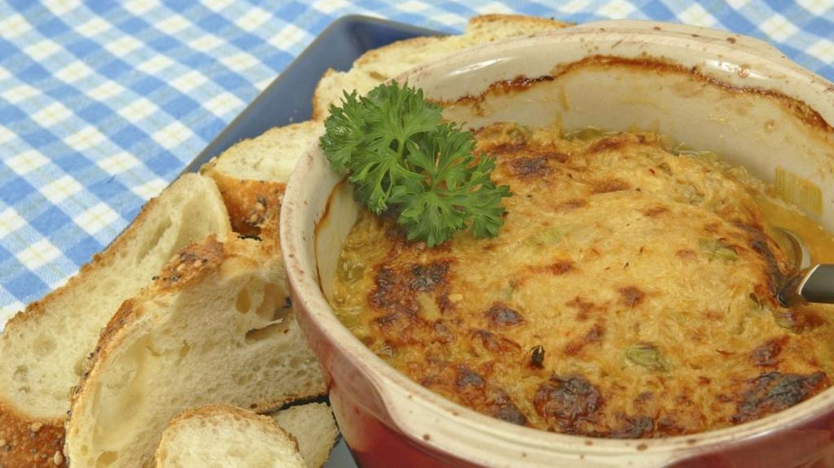 Mmm. Crab dip is tasty.