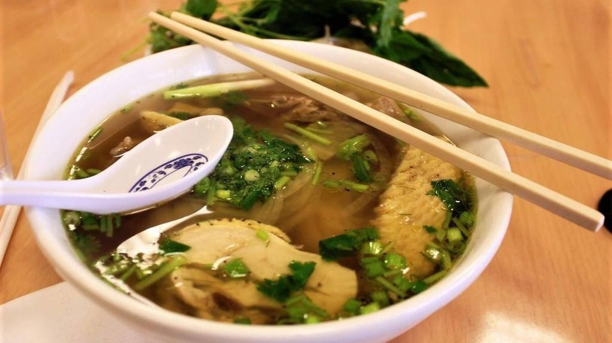 Pho is traditionally made with beef, but it can also be made with chicken.