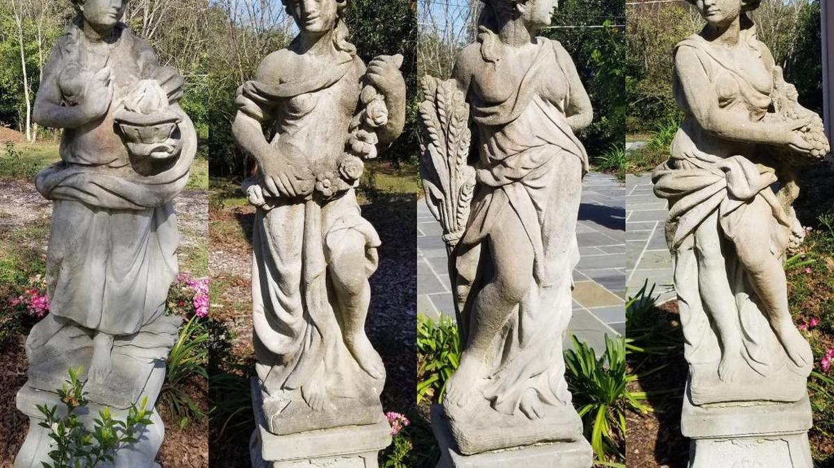 Even today, many gardeners enjoy myths of the past, such as these statues of the Goddesses of the Four Seasons; Winter, Spring, Summer, and Autumn.