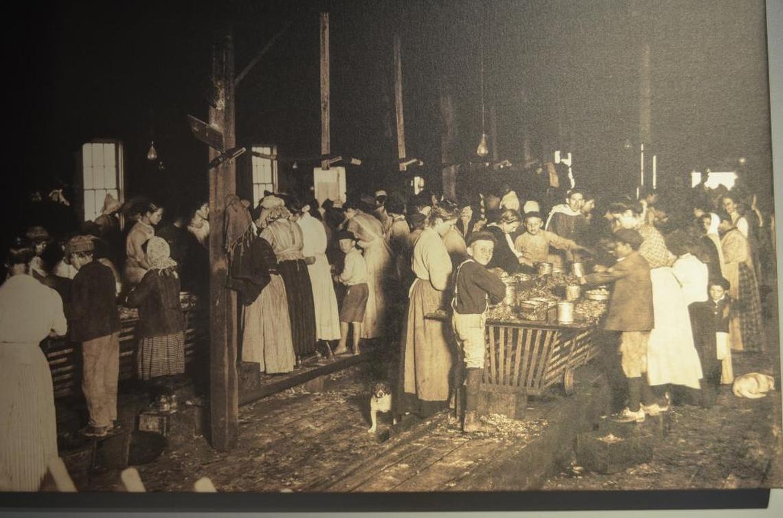 This photograph by Lewis Hine was taken in 1911 at the Gorenflo Canning Co. in Biloxi.