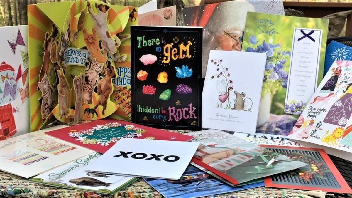This conglomeration of greeting cards barely scratches the surface of how many and what kinds of greeting cards are sent each year. In the U.S., that’s an estimated 6.5 billion to 7 billion cards.