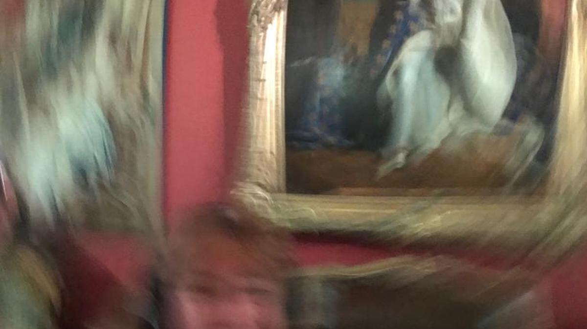 When Kat Bergeron discovered a magnificent 1701 portrait of Louis XIV at Musée du Louvre in Paris, France, her niece took a photograph that captured, with no intended trick photography, the unexpected feeling of discovery, one of those unexpected, swirling ah-ha! moments.