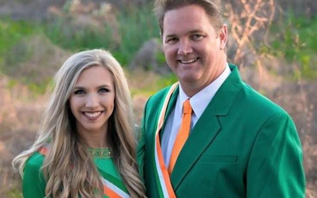 Alexandra Waldrop is colleen and Scott DeLano is grand marshal for the Hibernia Marching Society’s 2017 parade in Biloxi.