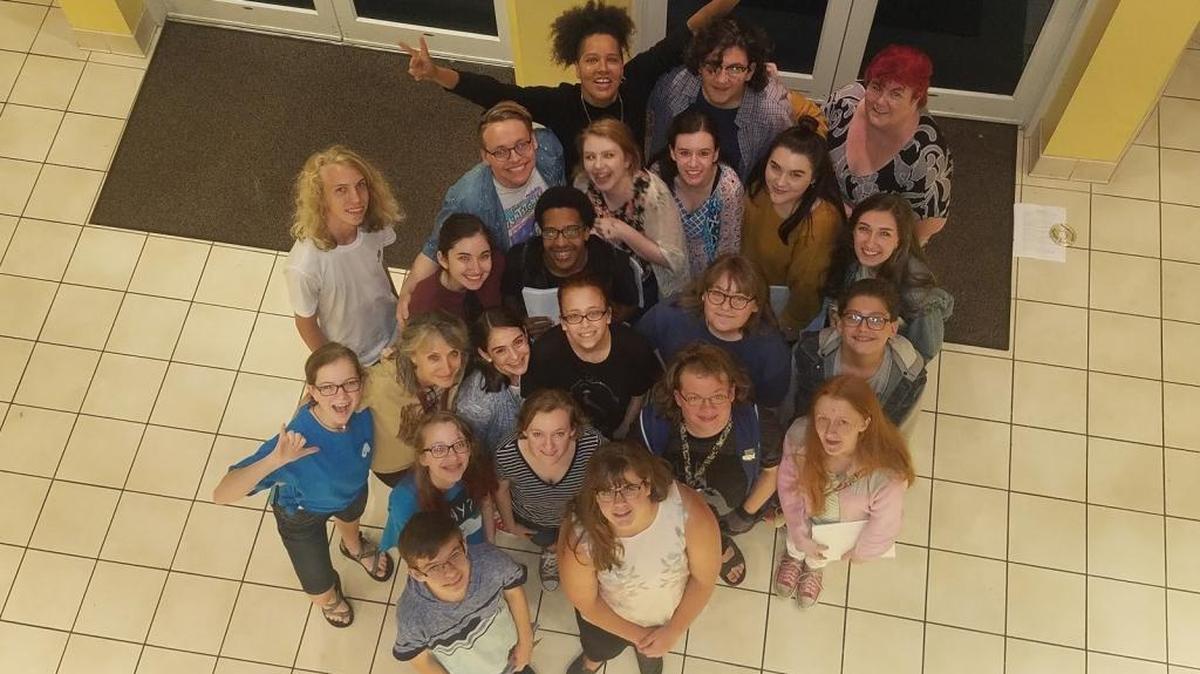 Cast and crew of ‘Wonderland’ are, from back, left to right, Genesis Be, Jeb Vonderbruegge, Tanya Prater, Eli Ladner, Breyton Moran, Ebby Johnson, Gretchen McDermid, Aliyah Necaise, Mattie Millet, Christina Larson, Joseph Jones, Mallory Pitcairn, Tonya Hays, Naomi Kapusinski, Meg McDougal, Olivia Grammar, Ayden Ladner, Thea Rose, Claire Carter, Chris Clemons, Elaina Dunning, Ryan Bergman and Amanda Overmyer.