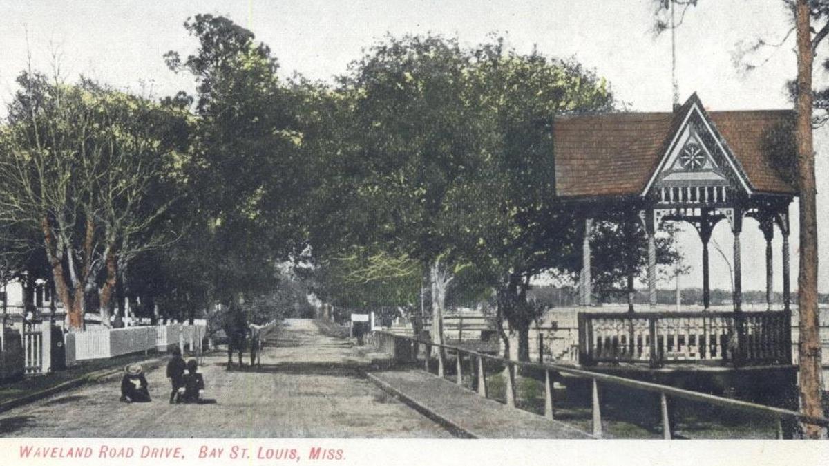 In this early 20th-century postcard, the pictured area of Waveland is likely misidentified as being in Bay St. Louis. Such misinformation was not uncommon in Waveland’s early days, as it was once considered part of The Bay until Waveland received its own municipal charter in 1888.