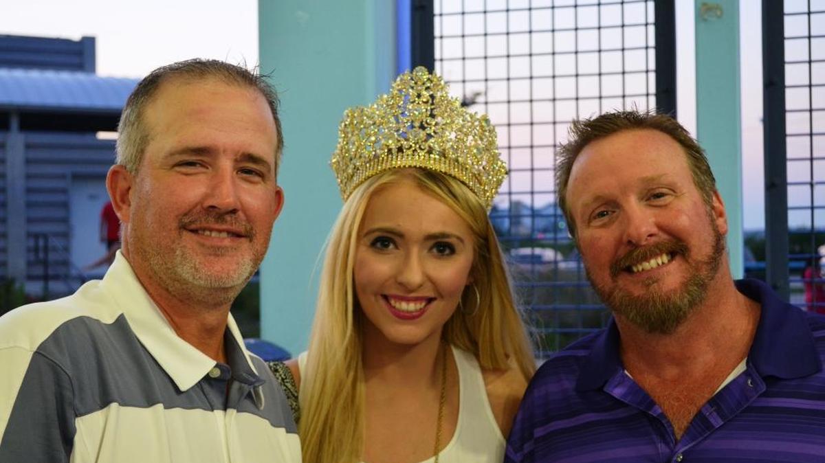 Mark Butler, Queen Taylor Pilger and Chris Marro at the Krewe of Neptune’s Tom Wall Classic after-party