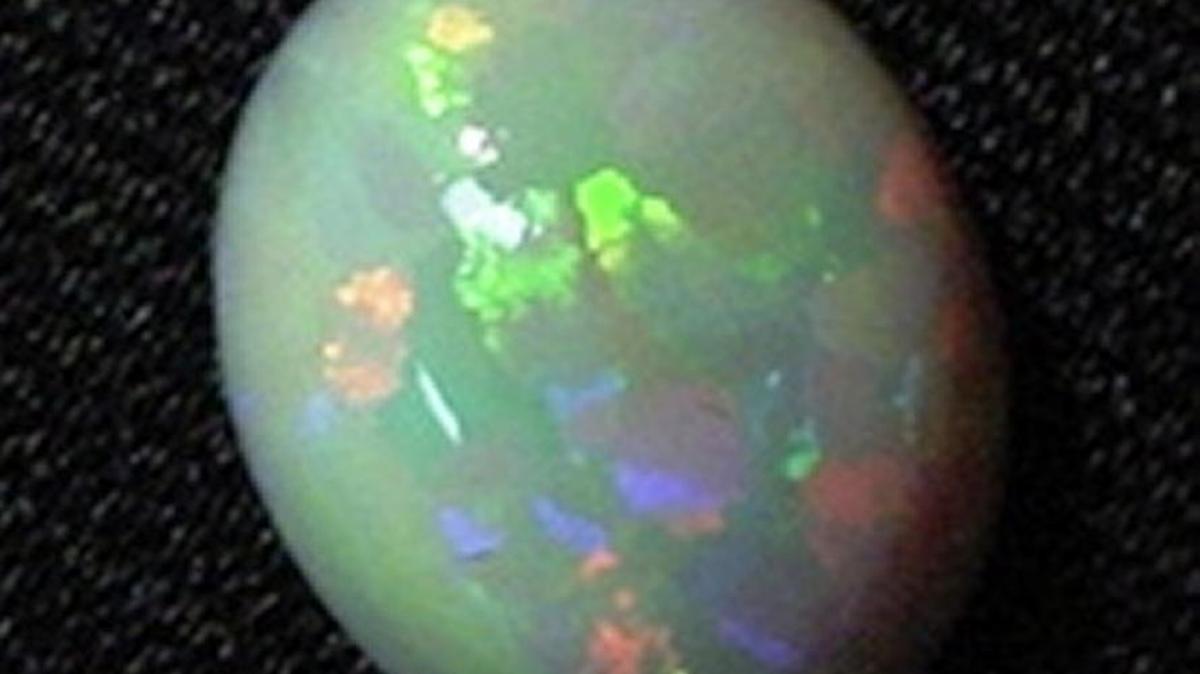 An opal that will be at the gem and mineral show this weekend.