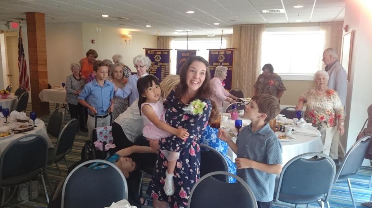 Biloxi Lions Club’s 2016 Mother of the Year Amiee Gautreaux is shown with daughter Ellie and son Thomas. Nominations for this year’s awards are due May 3.