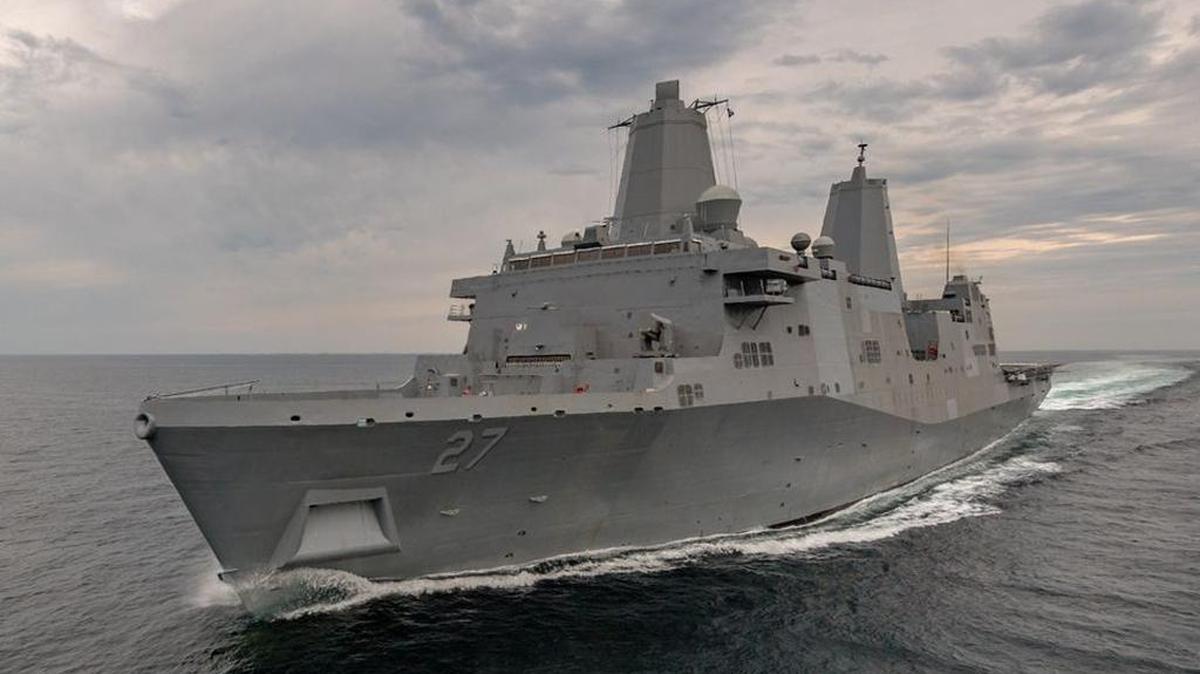 The test and trials team at Ingalls Shipbuilding in Pascagoula put the amphibious transport dock Portland through sea trials.