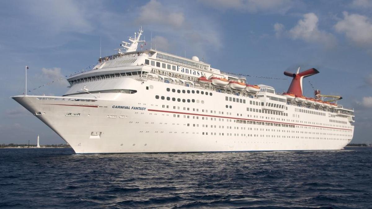 Carnival Cruise Line’s Fantasy sails out of the Port of Mobile.