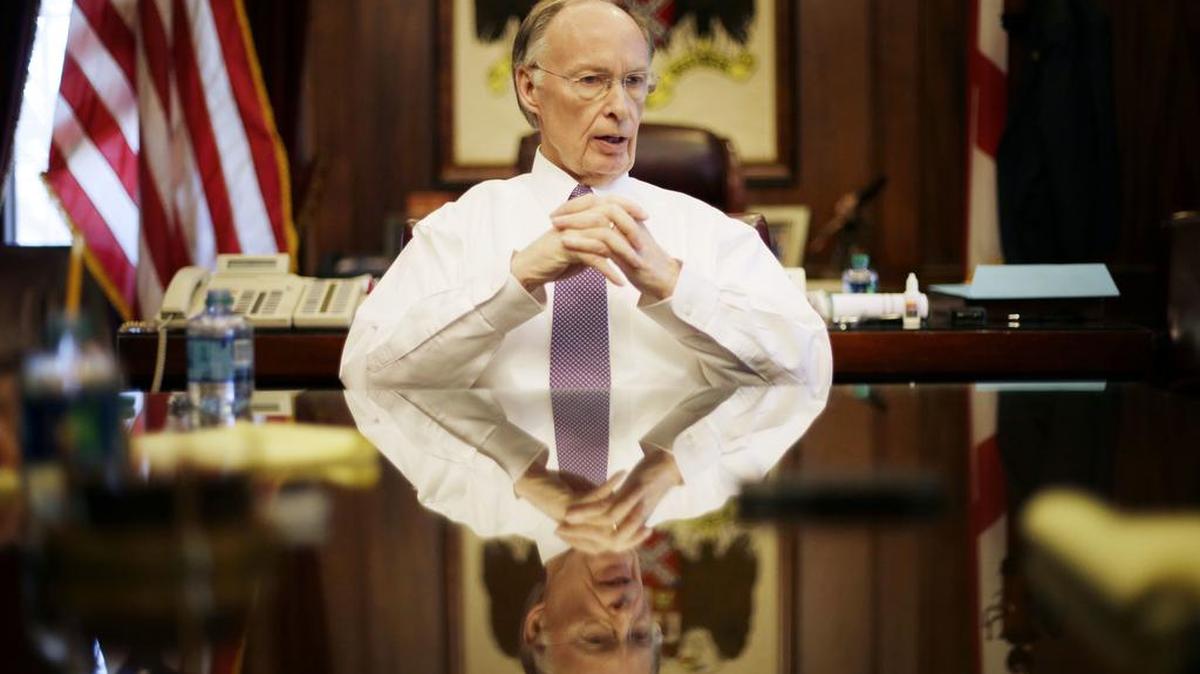 This Friday, Feb. 27, 2015, file photo shows Alabama Gov. Robert Bentley in Montgomery, Ala. Alabama lawmakers return to Montgomery Monday, Aug. 15, 2016, to begin a special session focused on the possibility of a state lottery. Bentley says he was “reasonably optimistic” about getting a lottery bill approved.