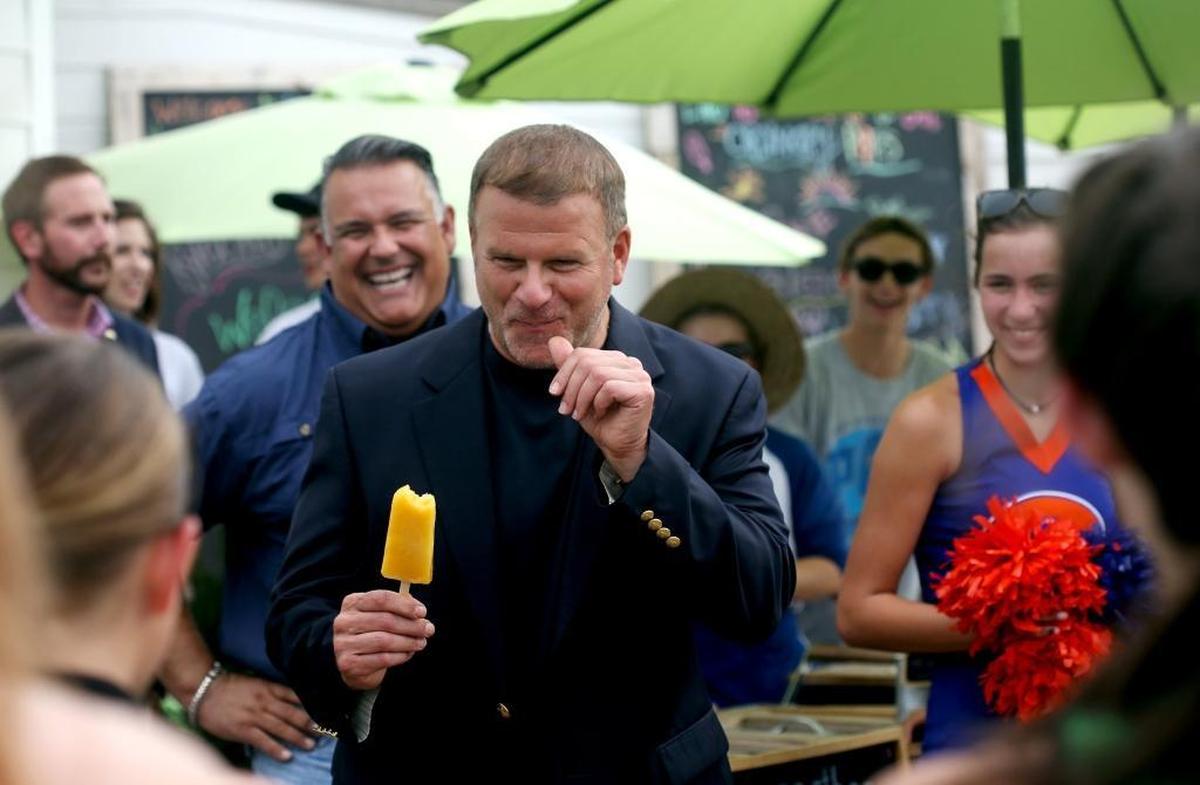 Tilman Fertitta tries a Pop Brothers popsicle while filming at the Gulfport business for his "Billion Dollar Buyer" reality show on Wednesday, July 6, 2016. Fertitta Entertainment is buying Caesars Entertainment.