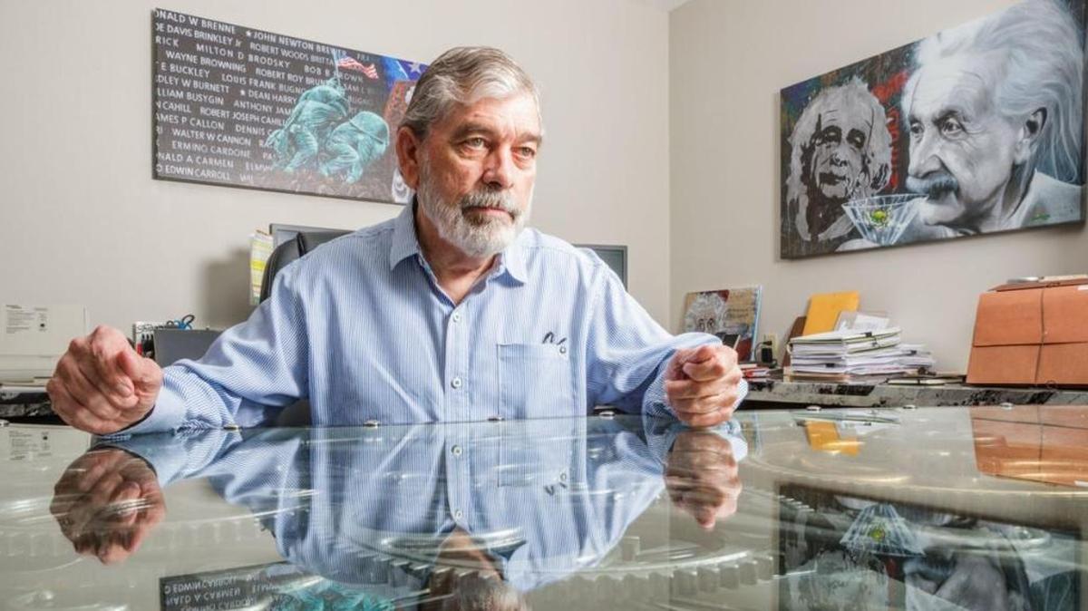 Joe Jaeger, the biggest single hotel owner in New Orleans, sit at his desk in Metairie on Thursday, April 12, 2018.