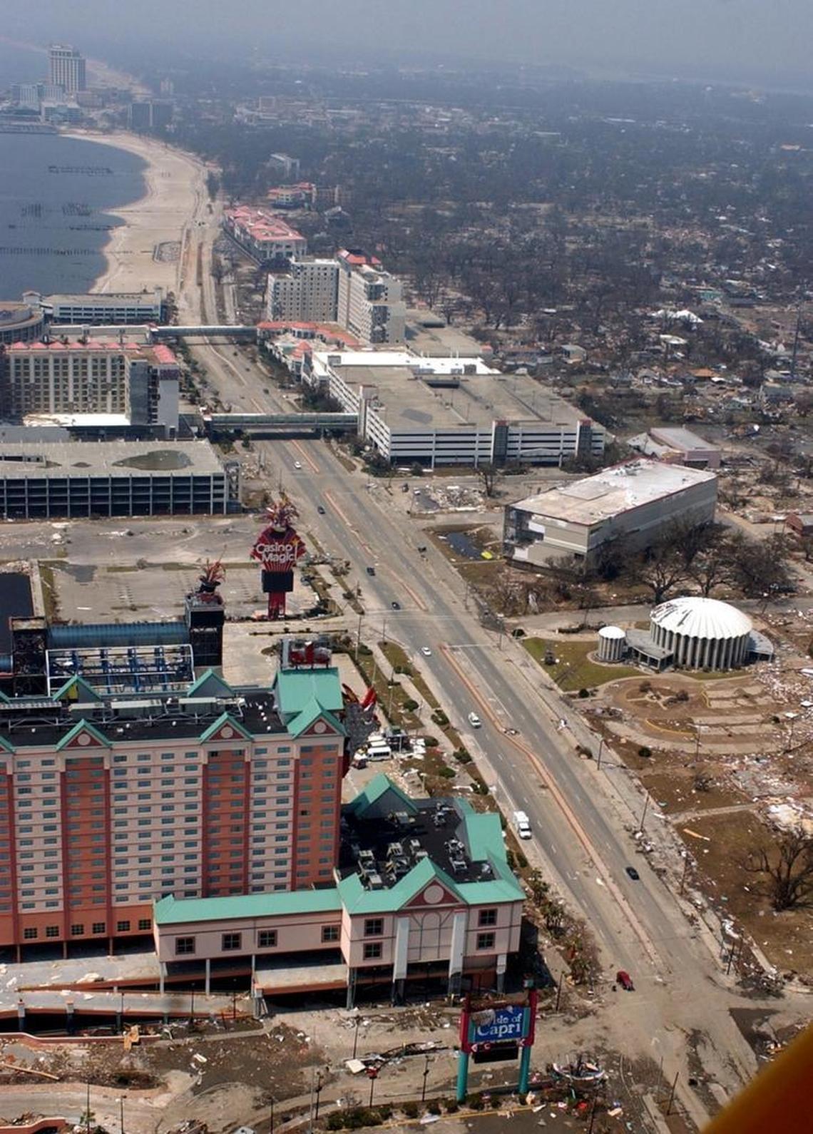 Hurricane Katrina in 2005 washed casino barges ashore and closed every casino across South Mississippi. The industry will celebrate 25 years on Aug. 1, 2017.