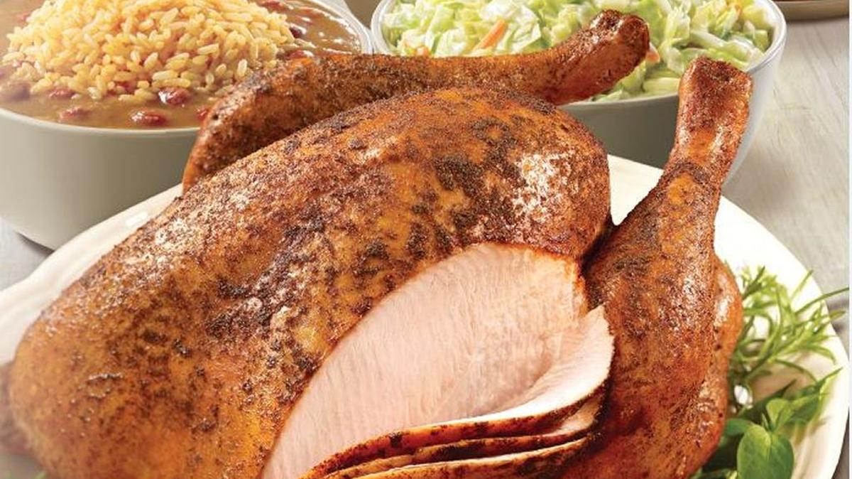 Popeye’s is offering pre-cooked turkeys for Thanksgiving.