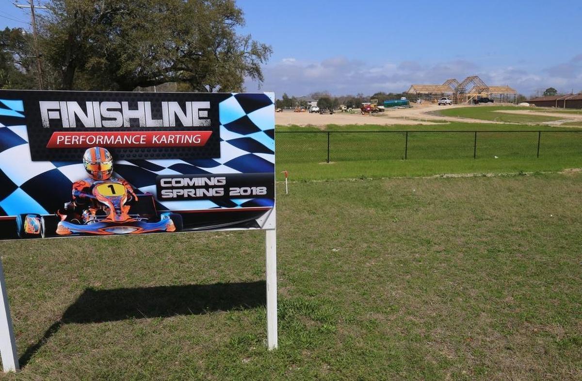 Finishline Performance Karting is pictured when it was under construction on the site of the former Slippery Sam’s waterpark in Biloxi. It’s now got two race tracks, a dual zipline and a mini golf course coming soon to this parcel along Beach Boulevard.