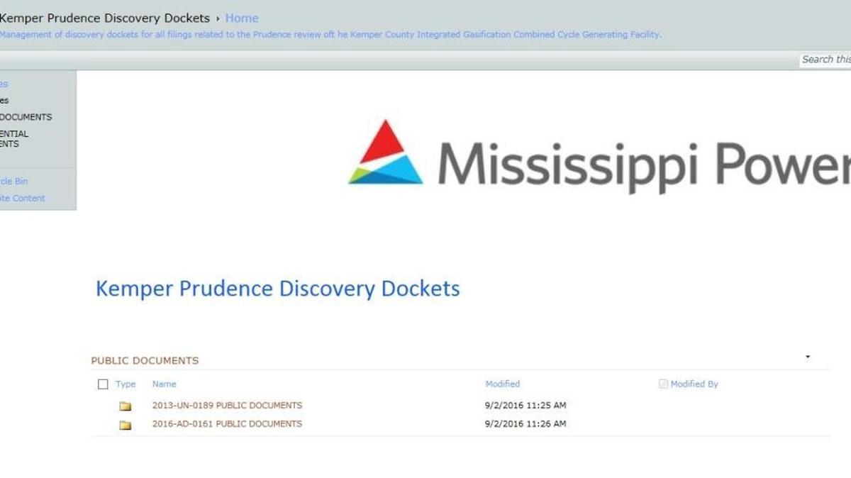 Landing page for Mississippi Power intervenor website