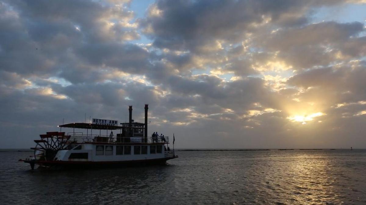Paddlewheeler Betsy Ann sets off on a sunset cruise out of Biloxi on Thursday, Feb. 22, 2018. This new excursion is one of many boats that will take locals and tourists out on the water for an adventure.