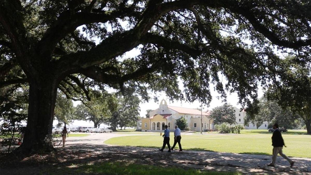 Members of the Mississippi Bicentennial committee tour the Centennial Plaza grounds in Gulfport in September. The facility, built to host the state’s 100th anniversary celebration, will now host the 200th. Vendors and sponsors are being sought for the March 31-April 1 celebration.