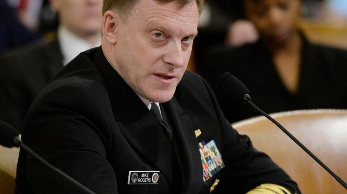 National Security Agency chief Admiral Michael Rogers testifies before a House Intelligence Committee hearing Monday, March 20, 2017 in Washington, D.C.
