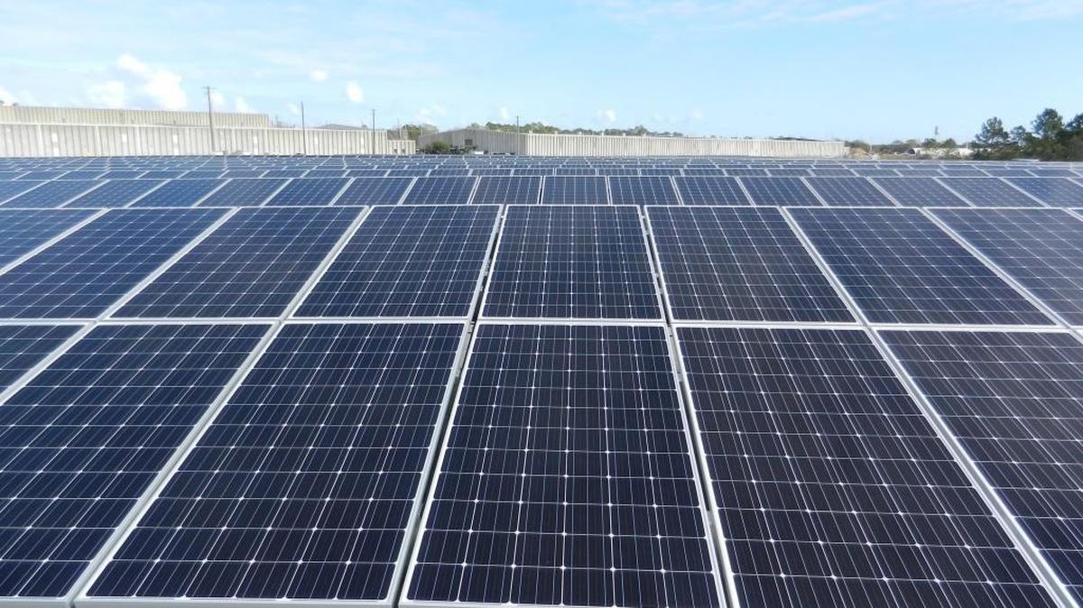 A solar farm is moving ahead in Hancock County after approval from the Mississippi Public Service Commission. These solar panels at the Naval Construction Battalion Center in Gulfport began supplying power to the Mississippi Power grid in 2017.