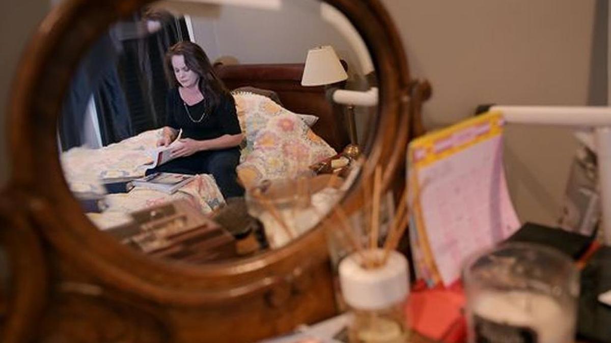 Amanda McMillan studies at her house in Jackson for sociology classes she takes at Jackson State University. McMillan hopes to use her degree to be an advocate for equal pay for women.