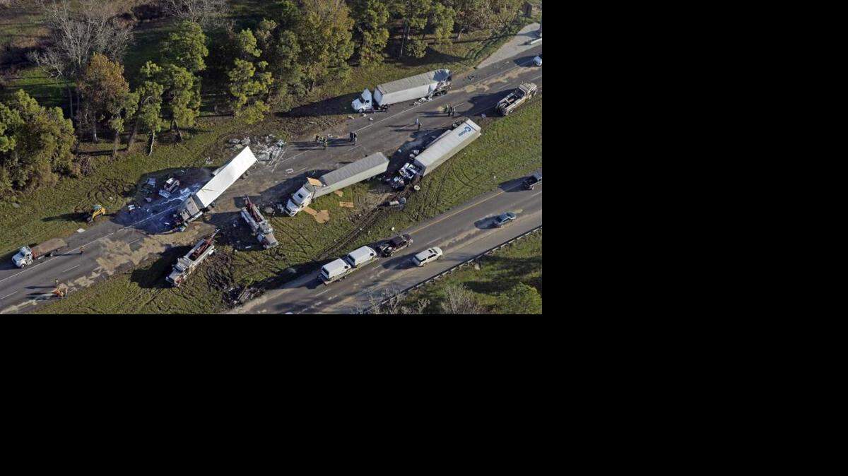 An accident involving multiple 18-wheelers closed Interstate 10 west of Baton Rouge in both directions Tuesday morning.
