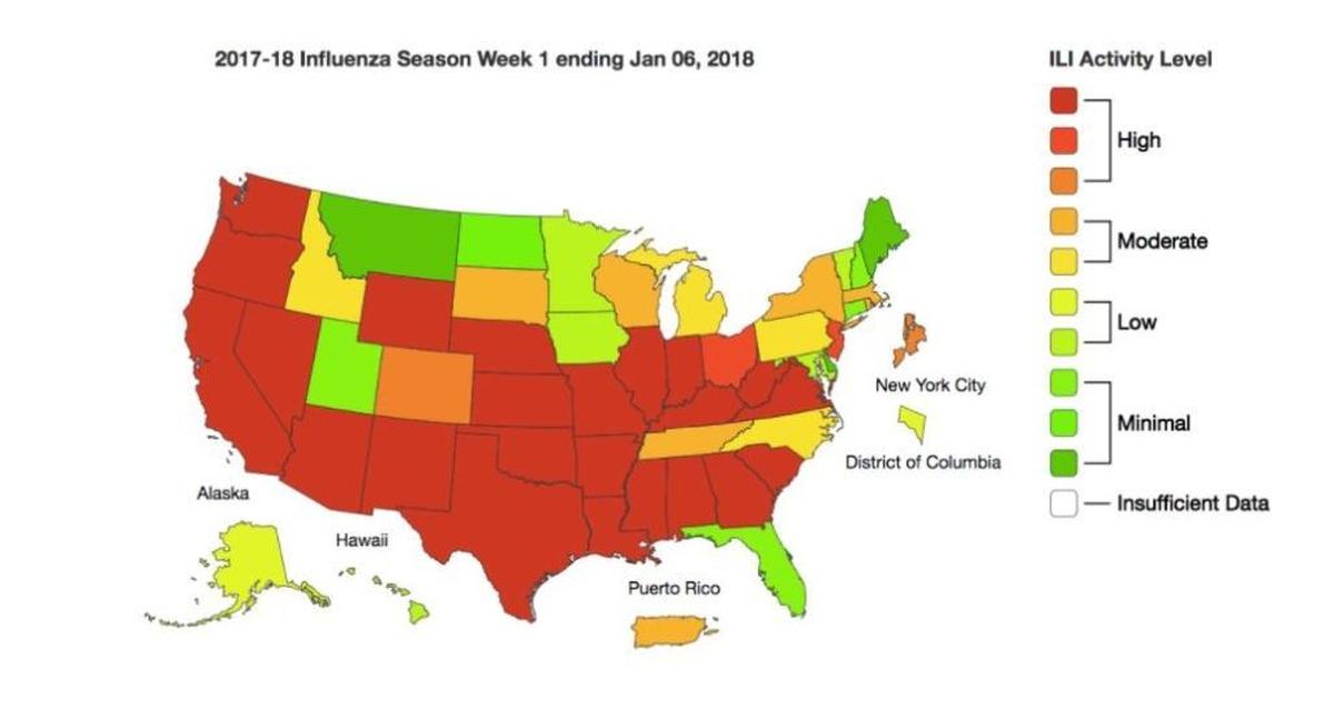 Mississippi is one of 22 states with a high flu rate in the current flu season.