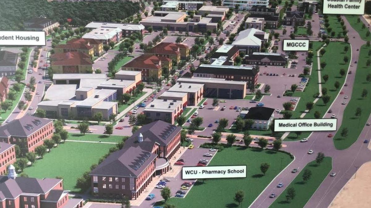 A map shows the medical facilities under construction or planned for Tradition in Harrison County.