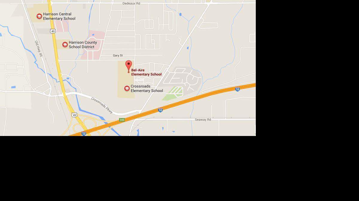 This map shows Bel-Aire Elementary School in Gulfport. On Friday, a student got on the bus after school, got off the bus, but never made home, police said. 