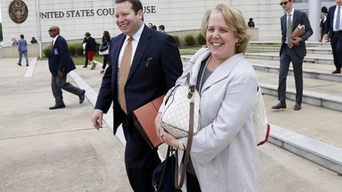 Roberta Kaplan, a lead attorney who filed one of the lawsuits challenging HB1523, is seen leaving the federal courthouse building in Jackson. She recently obtained emails that show Christian organization Alliance Defending Freedom drafted the bill.