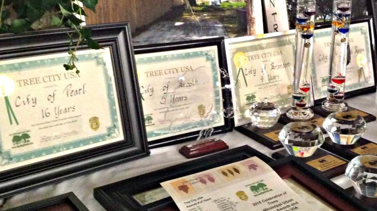 Mississippi Urban Forestry Awards are lined up Friday, waiting to be presented to Ocean Springs Mayor Connie Moran as “Mississippi’s Green Mayor of the Year” and to communities that are Tree City USA members.