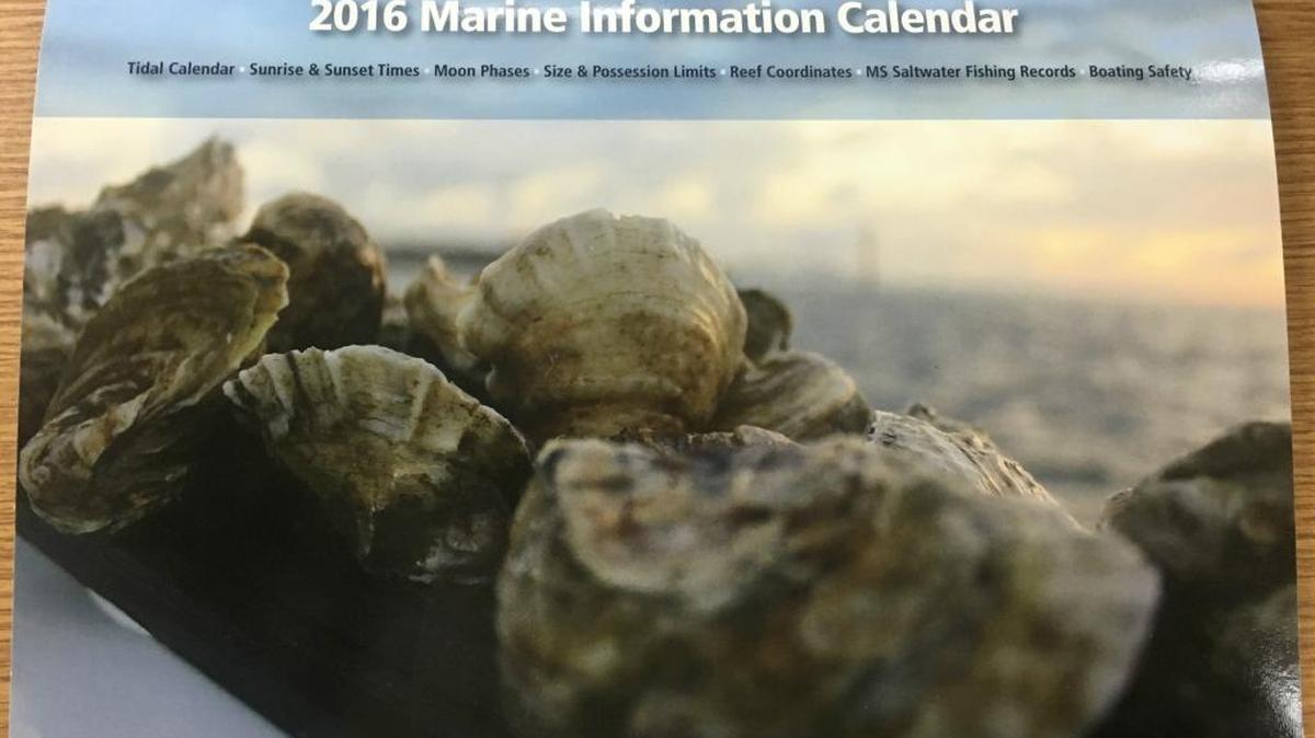 The Mississippi Department of Marine Resources is holding a contest for photos to be used in their 2017 calendar. This is their 2016 calendar.