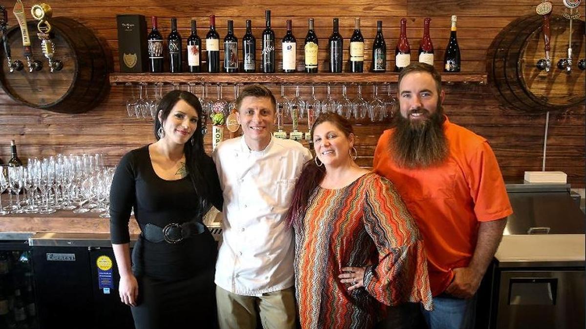 The owners of Corks & Cleaver, Khrysta Dickensauge, executive chef David Dickensauge, Kim Homrighausen and Joey Homrighausen, are holding a soft opening for their newest restaurant, Brackish, in Long Beach.