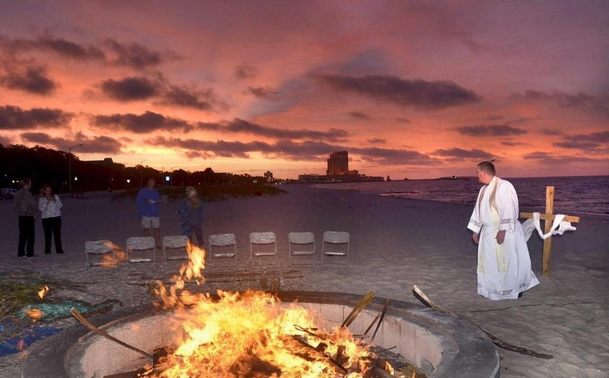 James Garnett of Lutheran Church of the Good Shepherd steals a glimpse at the eastern sky, looking for the sun prior to Easter Sunrise Service. Photographer’s comment: This photo has a pit of fire, dramatic sky and a rising sun to go along with the Easter Sunrise service. I wanted to get all these elements in the image. Since I had arrived early, I was able to get this image before the actual service started.