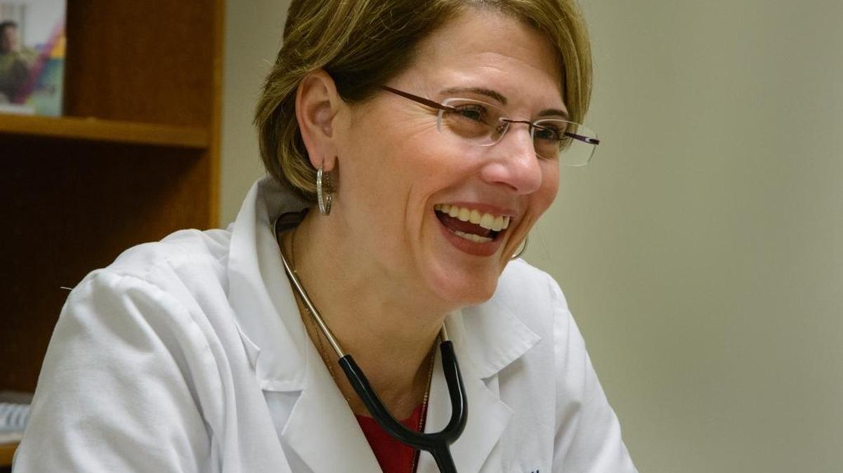 Dr. Allison Wall laughs as she shares her experiences as an oncologist March 24, 2017.